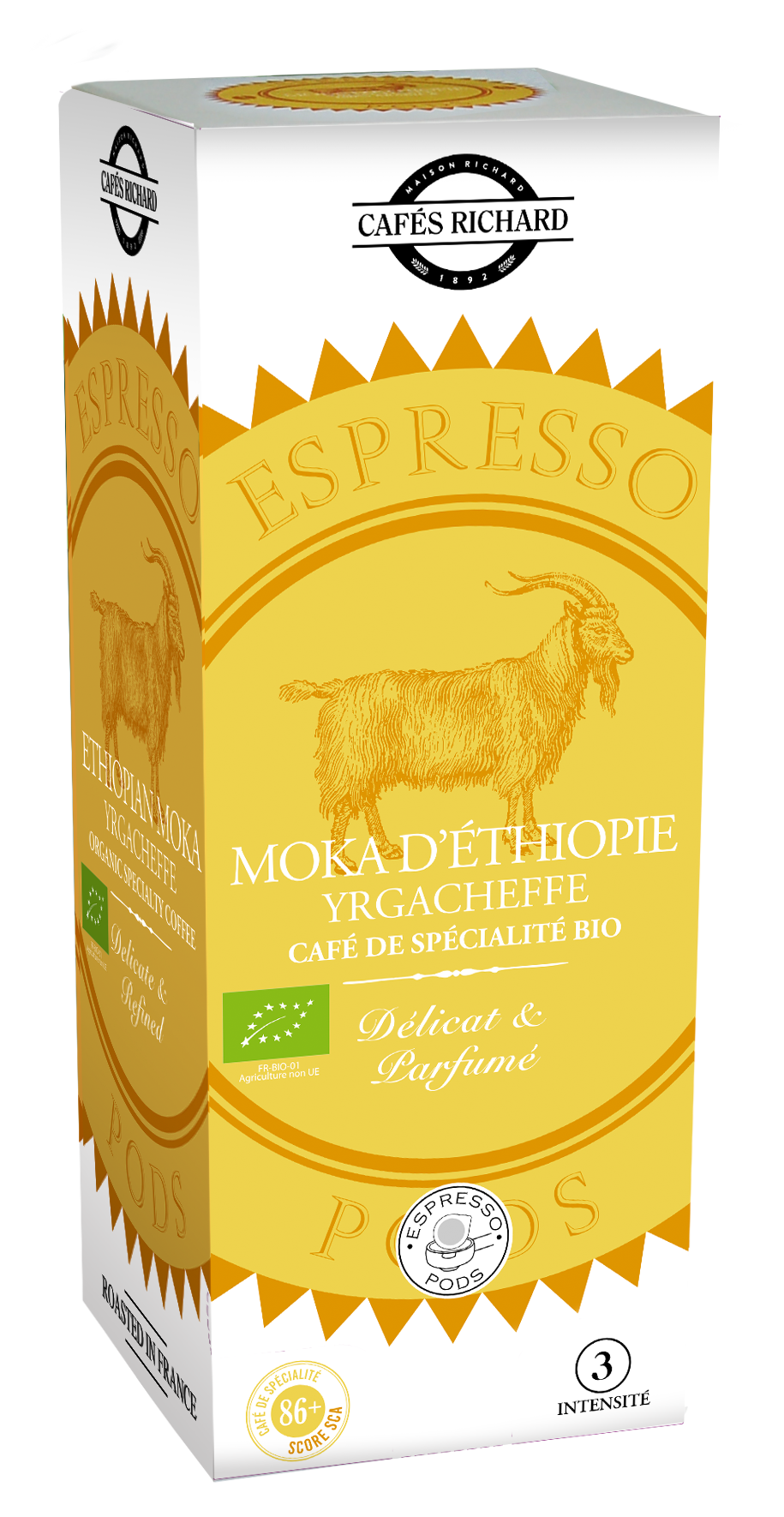 Cafes Richard Espresso Pods Moka D'Ethiopie (Carton* 25 Pods)