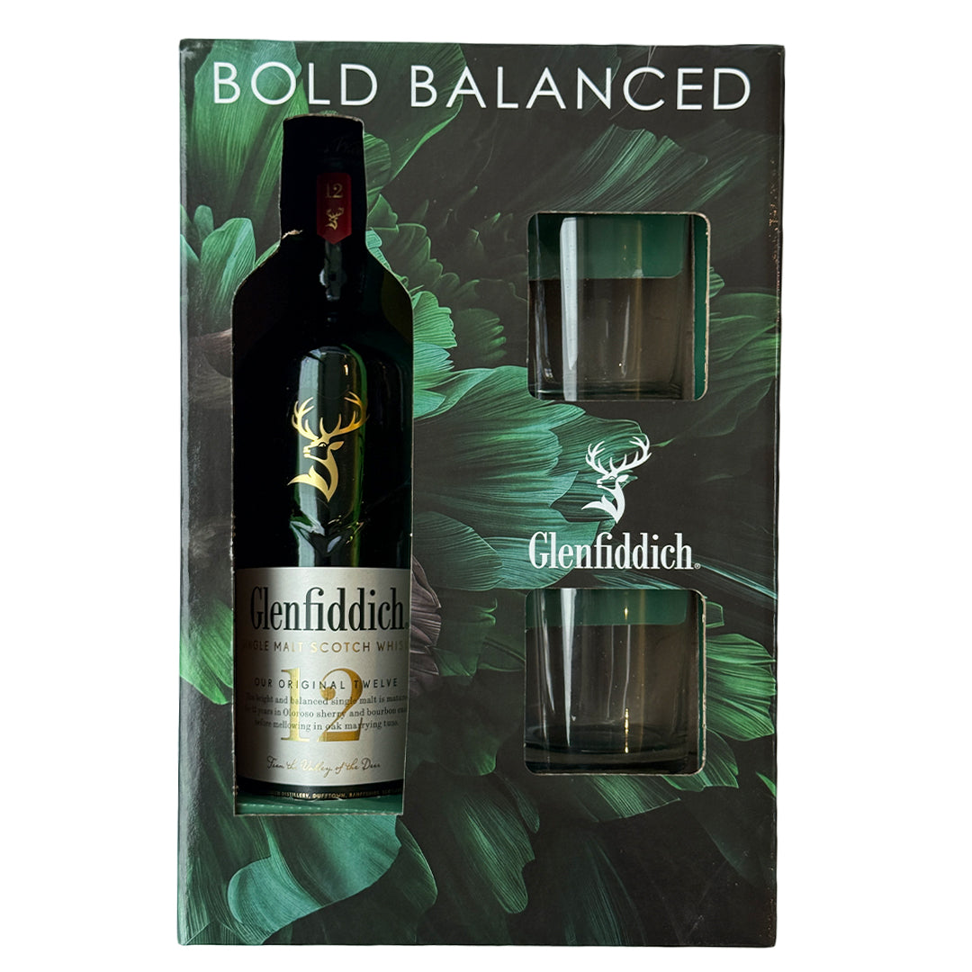 Glenfiddich 12 Years +  2 glasses