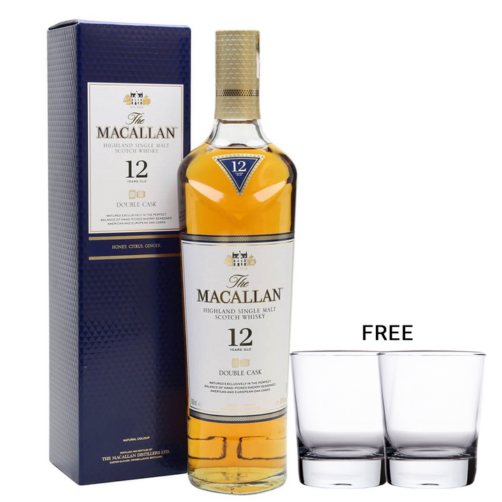 Macallan double cask 70 CL + 2 Glasses free