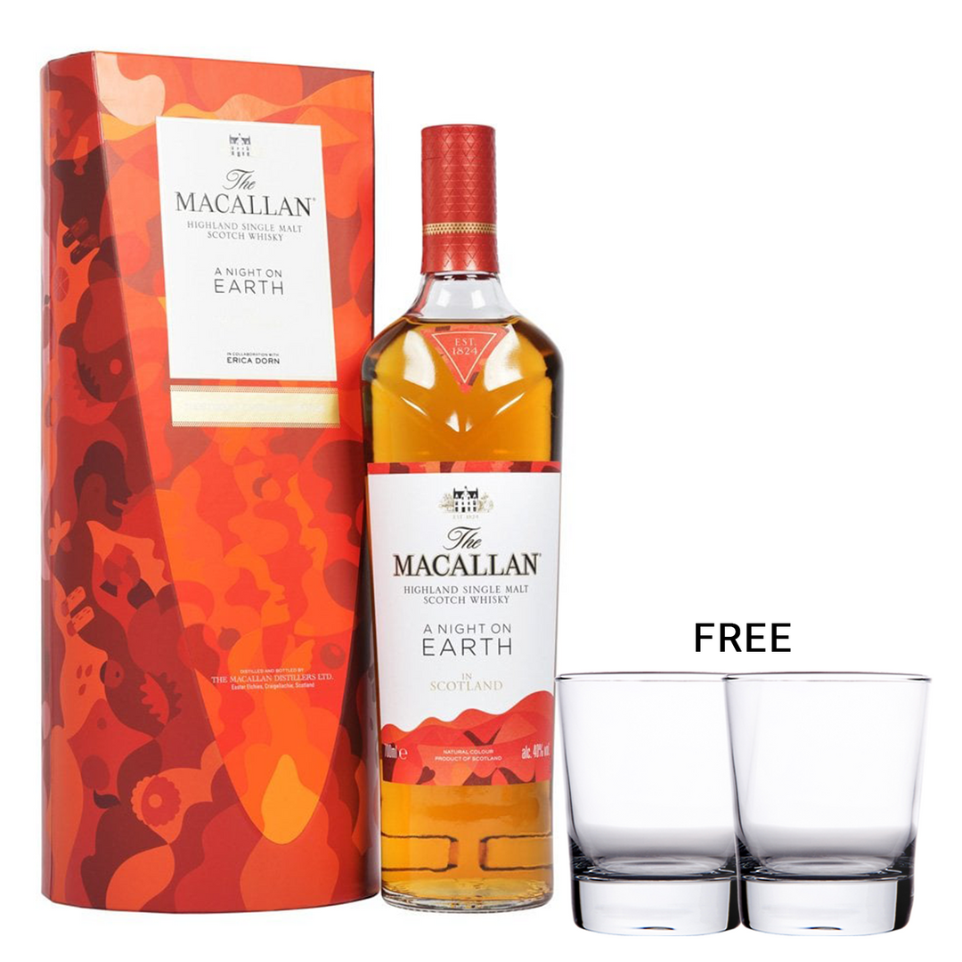 Macallan night on earth + 2 Glasses free