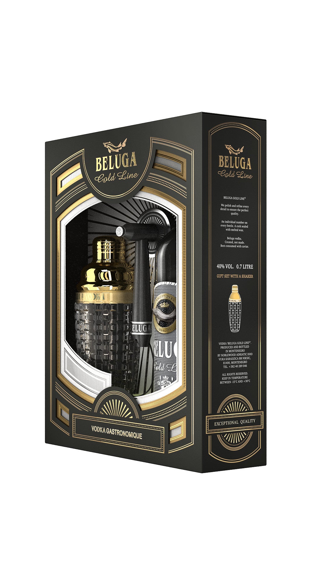 Beluga Gold Line Vodka 700 ML with shaker Gift Set