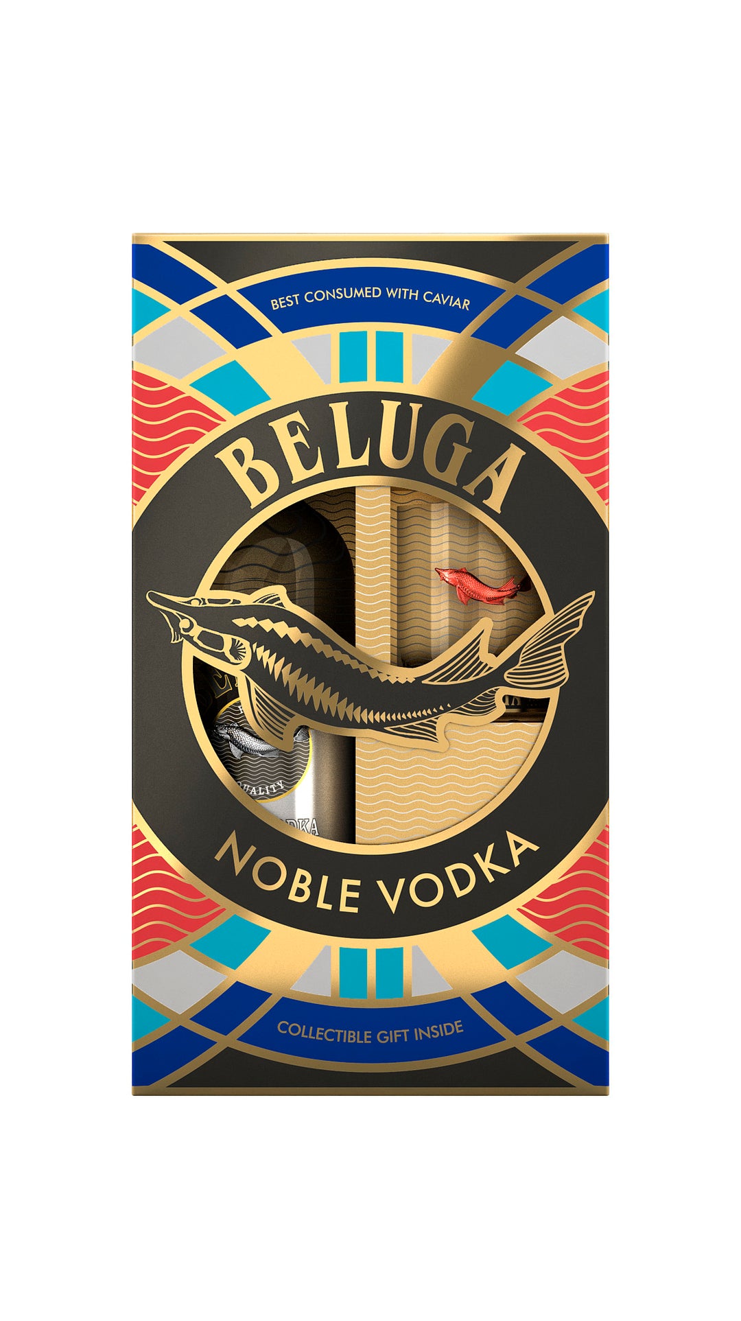 Beluga Noble Vodka Fish Rocks Glass Set