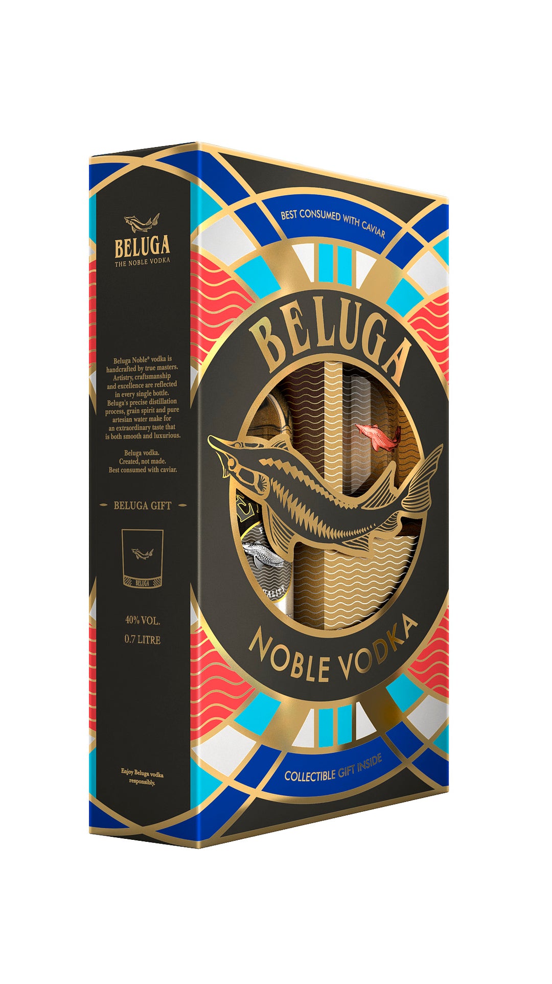 Beluga Noble Vodka Fish Rocks Glass Set