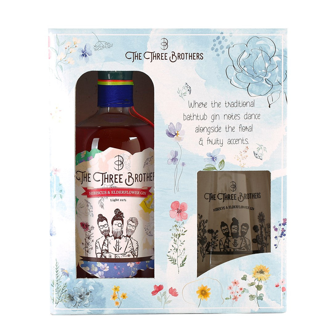 Three brothers Gin pack with one free glass